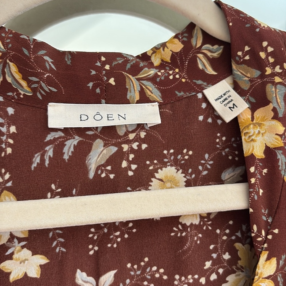 ALTERED EUC Doen Blossom Dress in Cherrywood Winding Floral Sz M - Picture 4 of 9